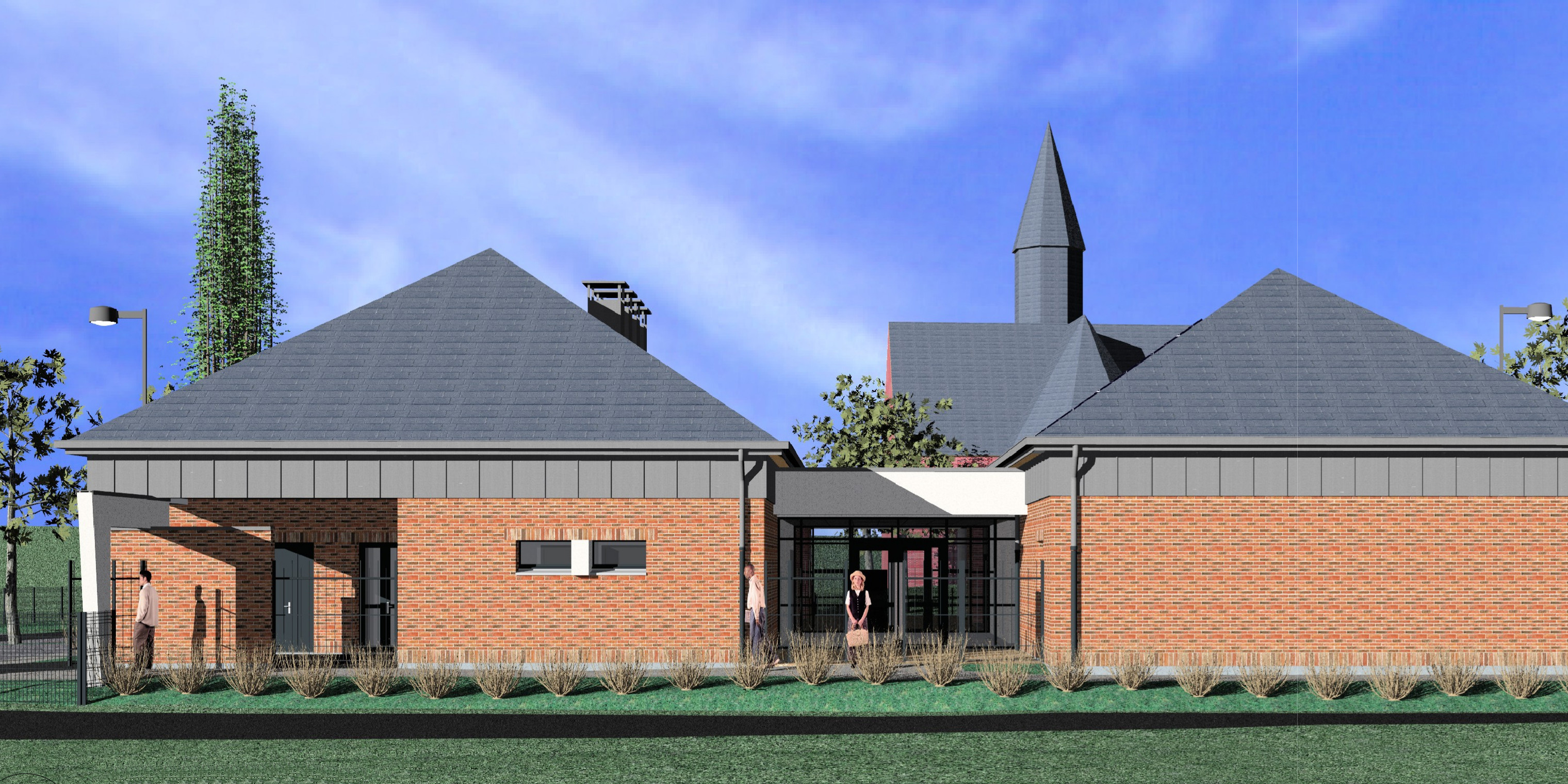 Entrée principale de la salle multifonction de Montreuil-sur-Brèche (60). Entrée principale de la salle multifonction de Montreuil-sur-Brèche (60).