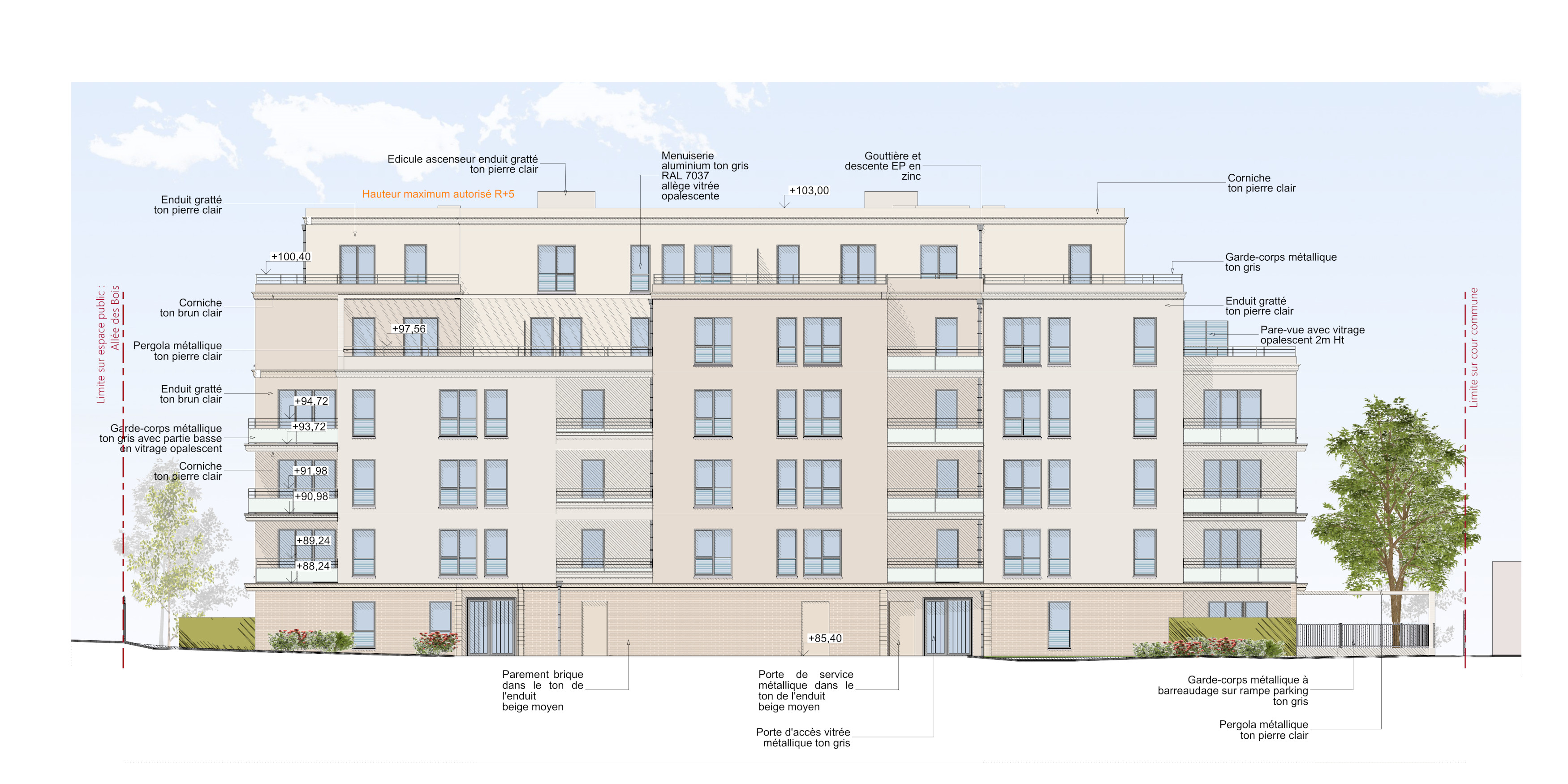 Les façades donnant sur le route RD199 ont été isolées à 33 dB DnT,A,tr. Les façades donnant sur le route RD199 ont été isolées à 33 dB DnT,A,tr.